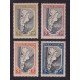 ARGENTINA 1944 GJ 912/5 SERIE DE ESTAMPILLAS NUEVAS CON GOMA U$ 65